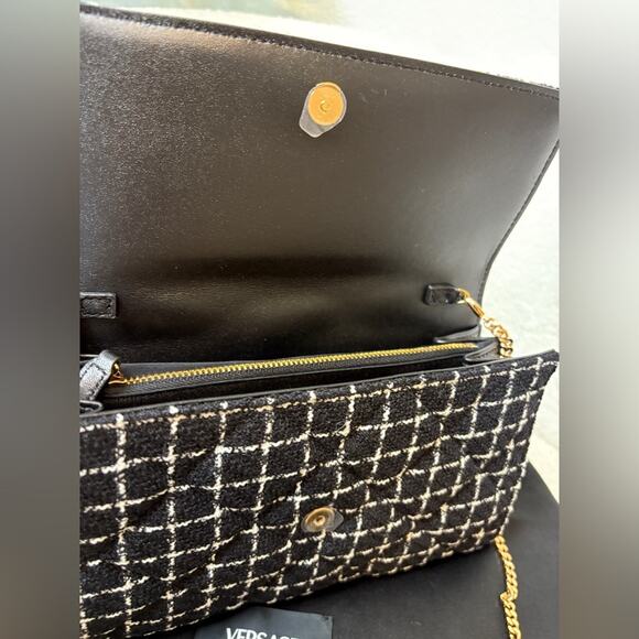 Versace Medusa Black and White Checkered Women's Bag NWT - Picture 5 of 8